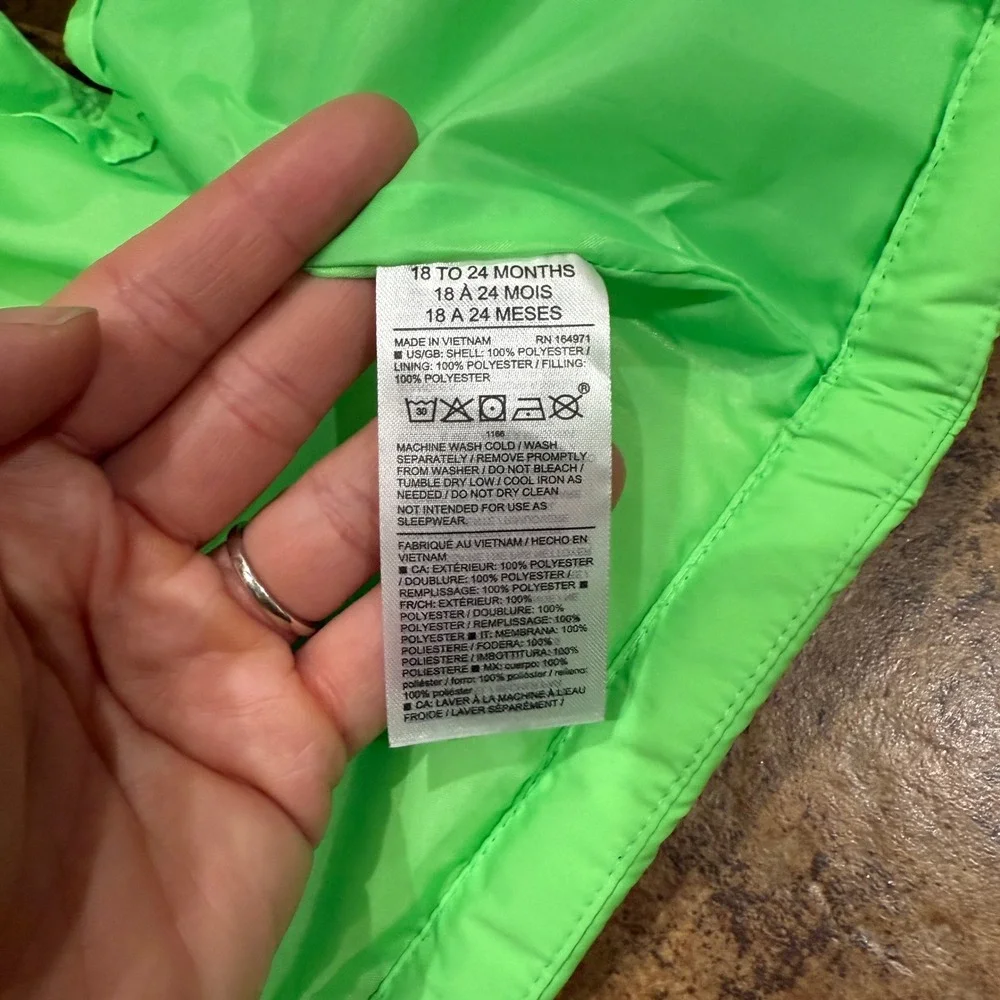 Janie and Jack Kids Green Quilted Puffer Vest Water Resistant 18-24 Months NWT